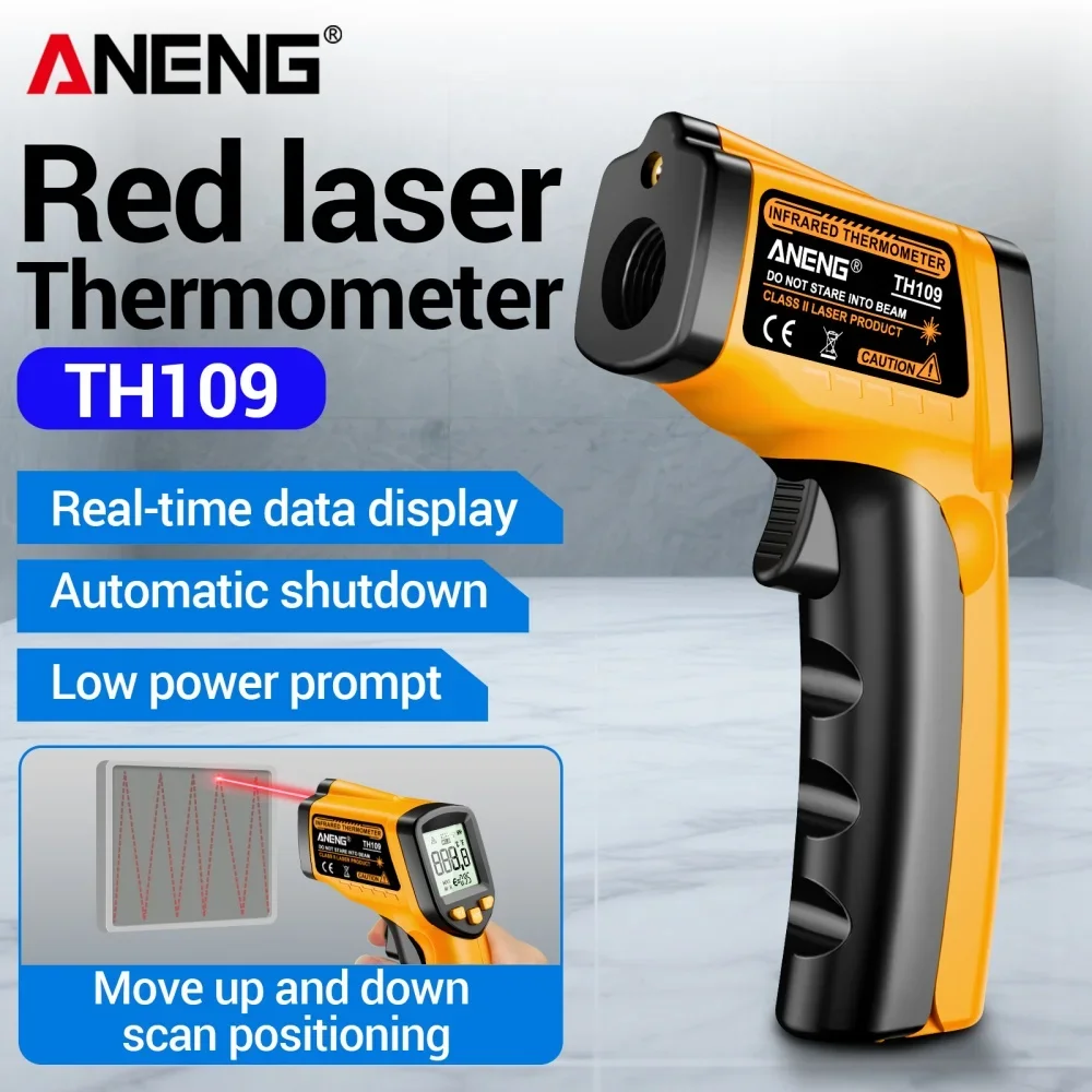 ANENG TH109 Digital Infrared Thermometer Non-Contact -50°C-400°C Laser Temperature Meter Cooking Refrigerator Backlight Tools
ANENG TH109 Digital Infrared Thermometer Non-Contact -50°C-400°C Laser Temperature Meter Cooking Refrigerator Backlight Tools