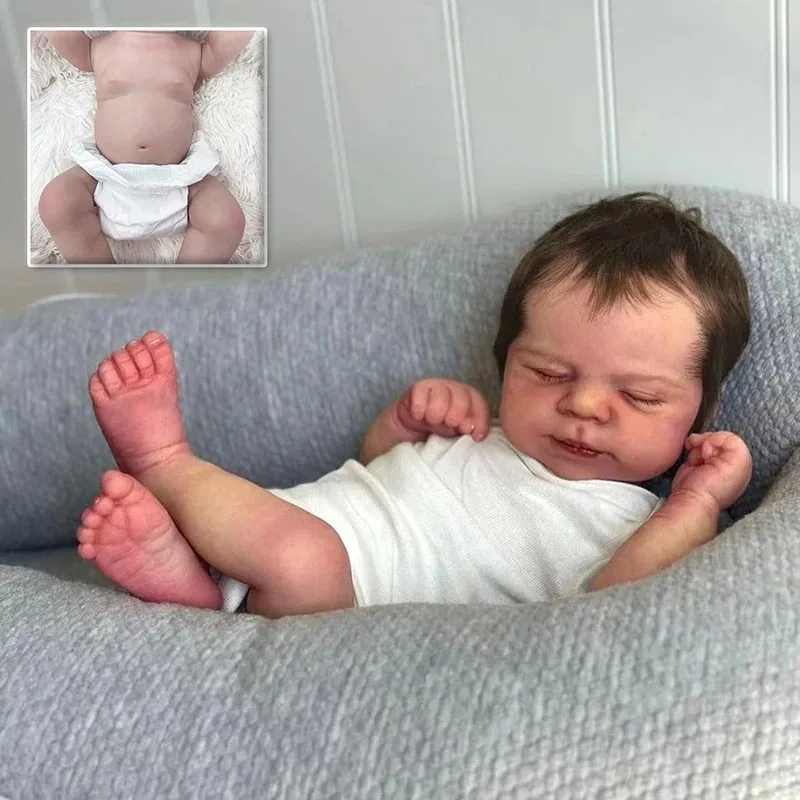 19inch Pascale Soft Cotton body/Full Vinyl Body Lifelike Newborn Reborn Doll Multiple Layers Painting 3D Skin Hand-Rooted Hair
19inch Pascale Soft Cotton body/Full Vinyl Body Lifelike Newborn Reborn Doll Multiple Layers Painting 3D Skin Hand-Rooted Hair