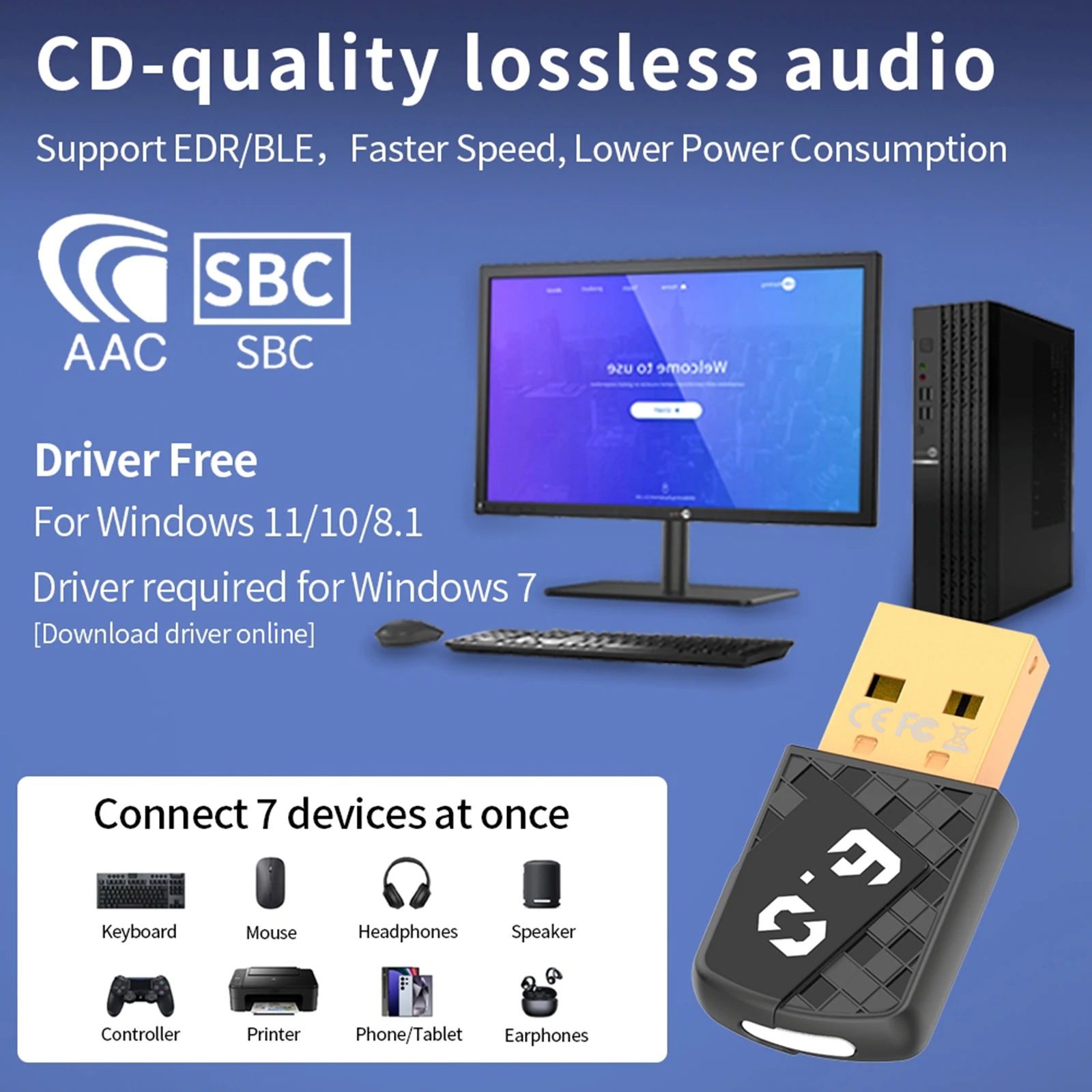 Bluetooth-адаптер Plug & Play BT6.0, USB-адаптер для наушников и колонок, беспроводные аудиоадаптеры для Windows 8.1/10/11, клавиатуры и мыши
Bluetooth-адаптер Plug & Play BT6.0, USB-адаптер для наушников и колонок, беспроводные аудиоадаптеры для Windows 8.1/10/11, клавиатуры и мыши