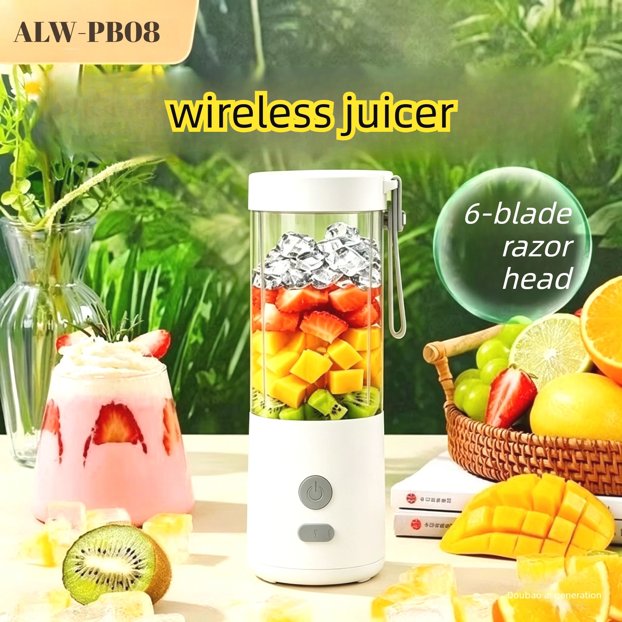 Mini Handheld Portable PB08 USB-Charged 450ml Six-Blade Fruit Smoothie Maker Electric Juicer Blender Cup – Convenient and Quick
Mini Handheld Portable PB08 USB-Charged 450ml Six-Blade Fruit Smoothie Maker Electric Juicer Blender Cup – Convenient and Quick