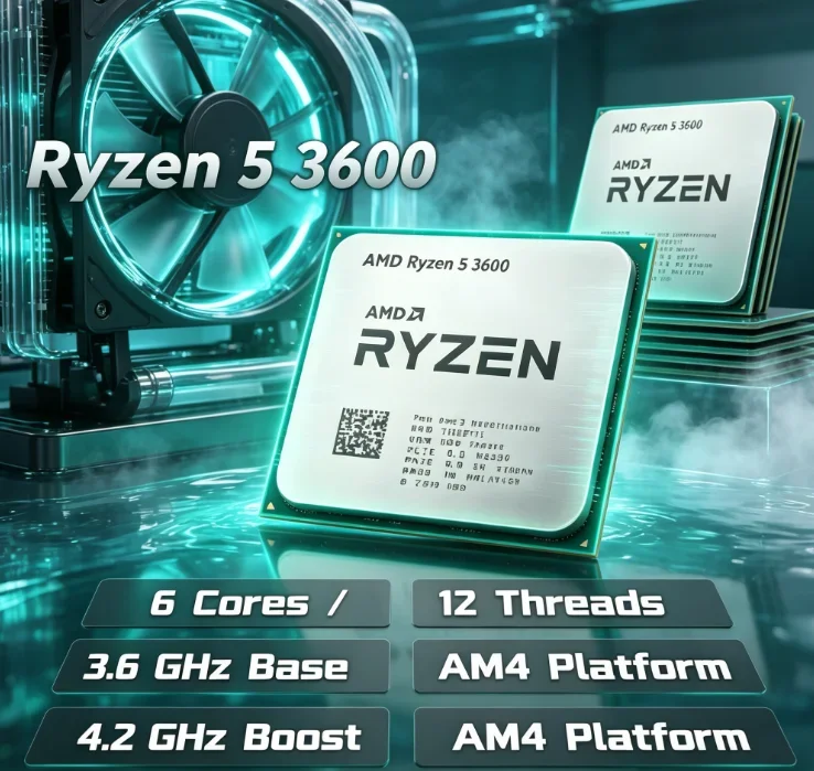 AMD Ryzen 5 3600 Tray Version CPU No Box 6 Core 12 Thread 3.6GHz Unlocked AM4 Socket 7NM Desktop Gaming Processor
AMD Ryzen 5 3600 Tray Version CPU No Box 6 Core 12 Thread 3.6GHz Unlocked AM4 Socket 7NM Desktop Gaming Processor