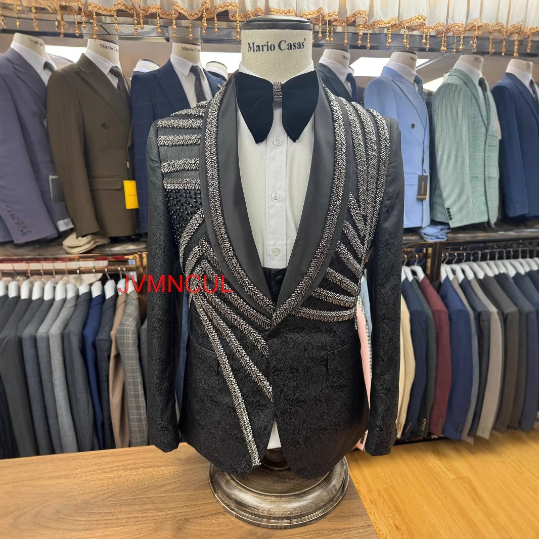 Men's Couture Beaded 3 Piece Suit Tailored Fit Formal Blazer Vest Pants Set for Wedding Groom Gala Reception Evening Ceremony
Men's Couture Beaded 3 Piece Suit Tailored Fit Formal Blazer Vest Pants Set for Wedding Groom Gala Reception Evening Ceremony