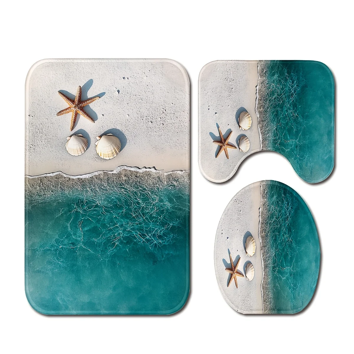 Nautical Coastal Beach Bathroom Mat Set Ocean Decor Starfish Seashell Rug Anti-slip Bath Mat Home Decor Accessories
Nautical Coastal Beach Bathroom Mat Set Ocean Decor Starfish Seashell Rug Anti-slip Bath Mat Home Decor Accessories