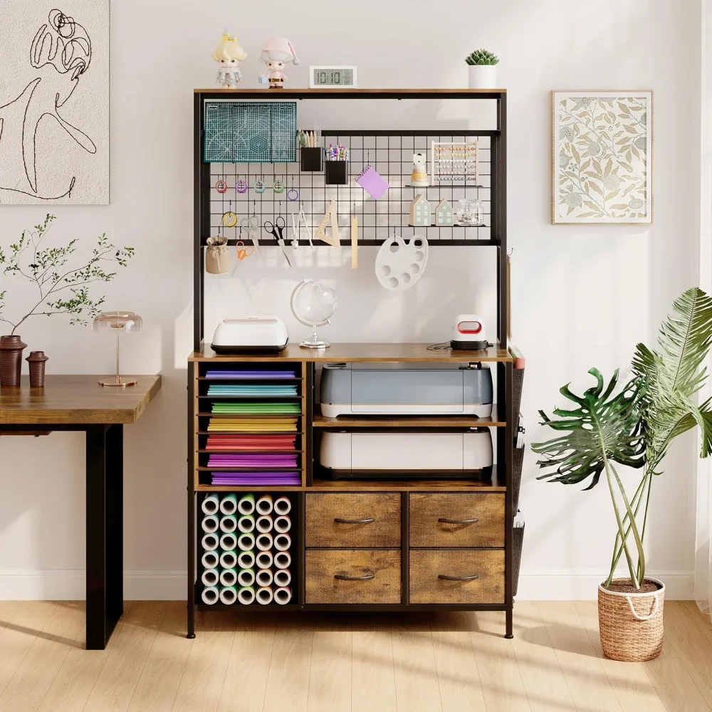 Large Craft Organization and Storage Cabinet Compatible with Cricut Machines, Craft Table with Charging Station Crafting Desk wi
Large Craft Organization and Storage Cabinet Compatible with Cricut Machines, Craft Table with Charging Station Crafting Desk wi