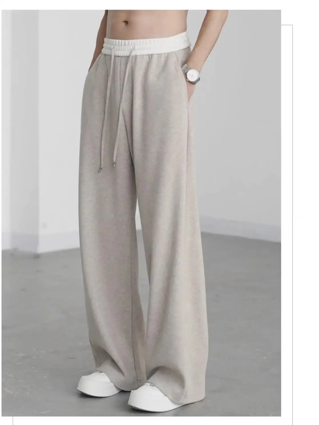 High Waist Men's Fce Lined Casual Pants Autumn Winter Korean Sle Loose Straight Leggings Warm Drapey Slimming Pure Color
High Waist Men's Fce Lined Casual Pants Autumn Winter Korean Sle Loose Straight Leggings Warm Drapey Slimming Pure Color