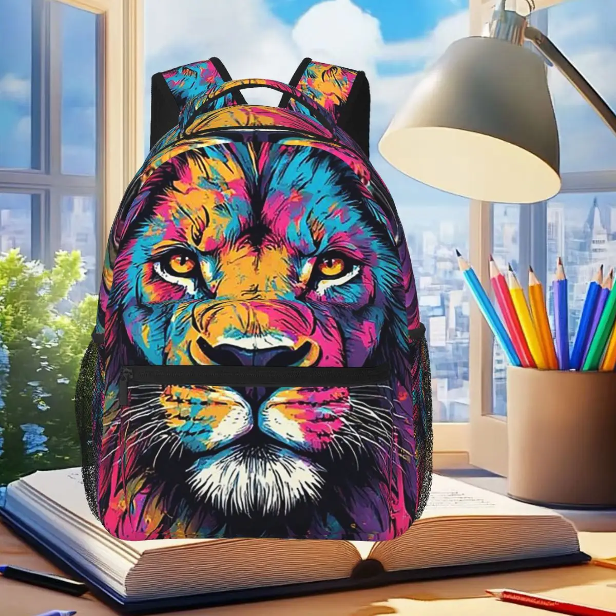 Colorful Lion Print Backpack Student Boys Girls BookBag Children School Bag Computer Shoulder Bags for Men Women
Colorful Lion Print Backpack Student Boys Girls BookBag Children School Bag Computer Shoulder Bags for Men Women