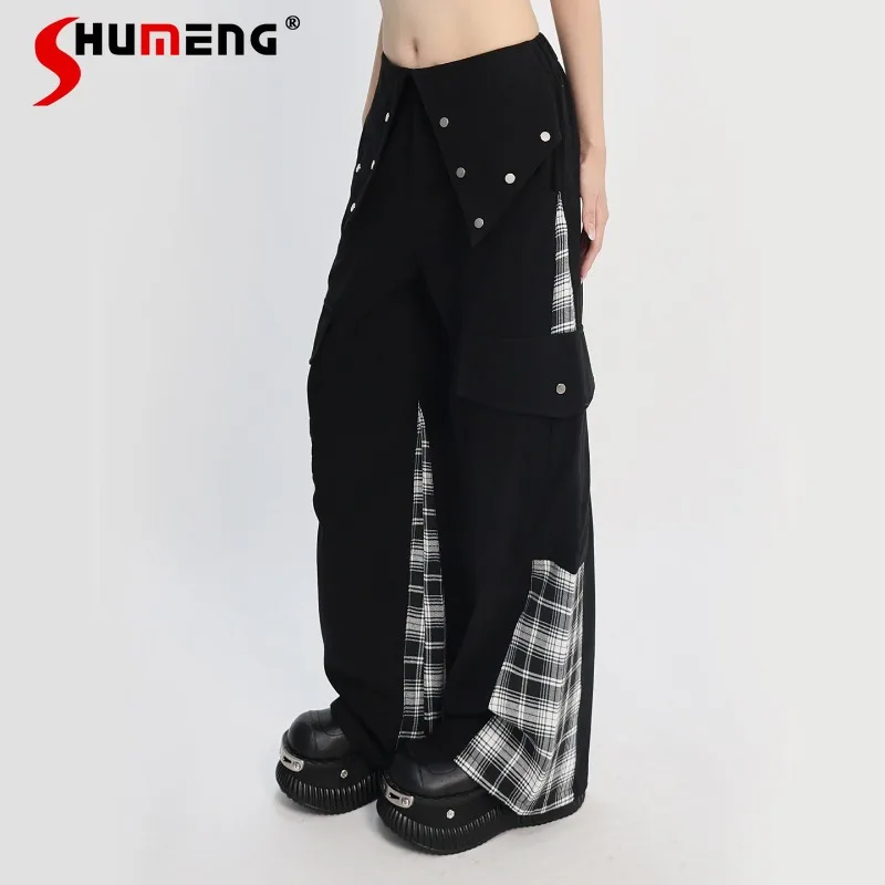 Japanese Punk Subculture Y2K Plaid Splicing Tooling Wide-leg Trousers 2026 Spring New Fashion Casual Pants Cool Clothes Ladies
Japanese Punk Subculture Y2K Plaid Splicing Tooling Wide-leg Trousers 2026 Spring New Fashion Casual Pants Cool Clothes Ladies