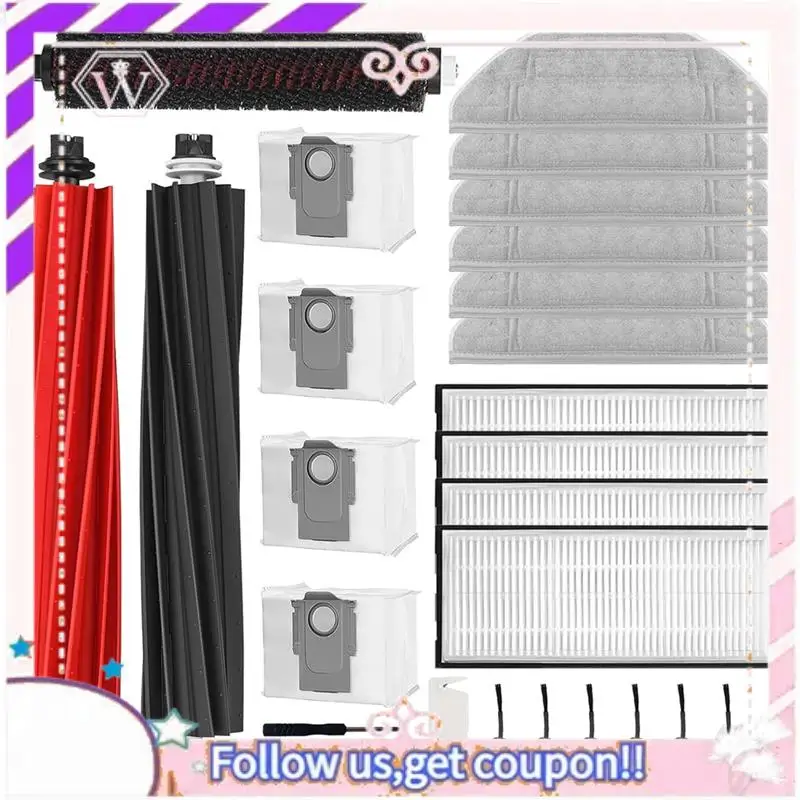 A50F-For Roborock S8 Pro Ultra Vacuum Cleaner Main Side Brush HEPA Filters Mop Cloth Dust Bags Replacement Parts
A50F-For Roborock S8 Pro Ultra Vacuum Cleaner Main Side Brush HEPA Filters Mop Cloth Dust Bags Replacement Parts