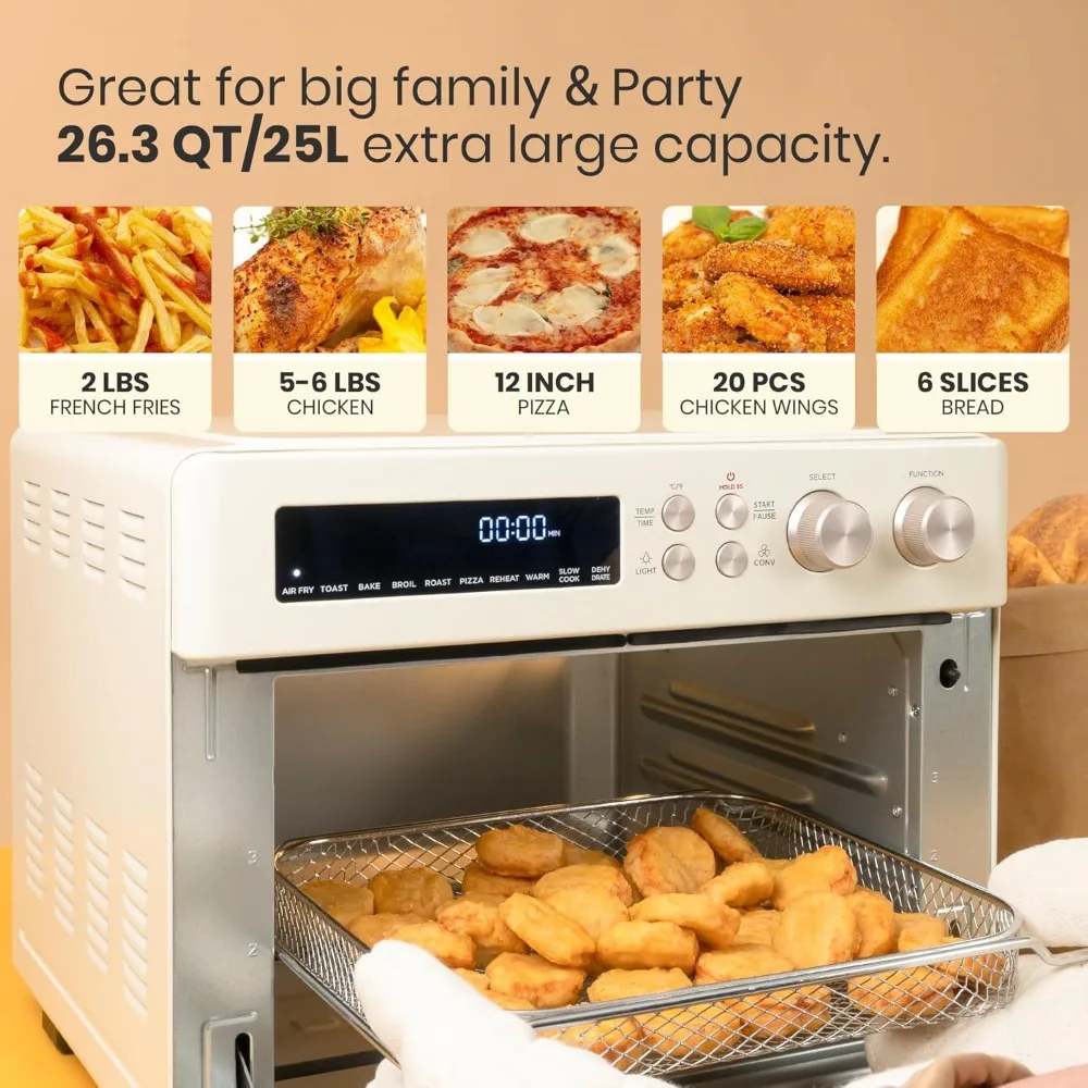 Retro Style Infrared Heating Air Fryer Toaster Oven, Extra Large Countertop Convection Oven 10-in-1 Combo, 6-Slice Toast
Retro Style Infrared Heating Air Fryer Toaster Oven, Extra Large Countertop Convection Oven 10-in-1 Combo, 6-Slice Toast
