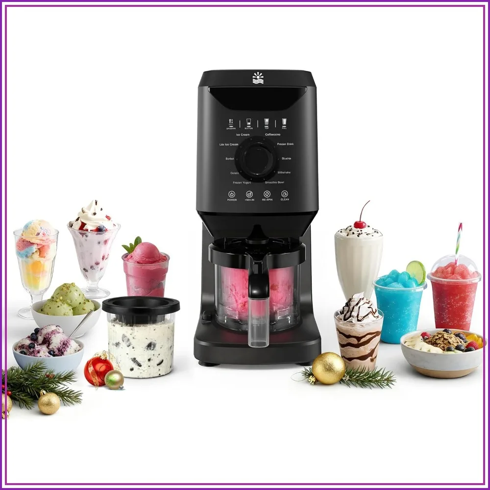 12-in-1 Ice-Cream Maker Machine - 11 Preset Programs & Self-Cleaning, Healthy Frozen Yogurt Maker for Gelato, Slushies, Sorbet, Mix-ins & More, Includes 2 Pint Containers
12-in-1 Ice-Cream Maker Machine - 11 Preset Programs & Self-Cleaning, Healthy Frozen Yogurt Maker for Gelato, Slushies, Sorbet, Mix-ins & More, Includes 2 Pint Containers
