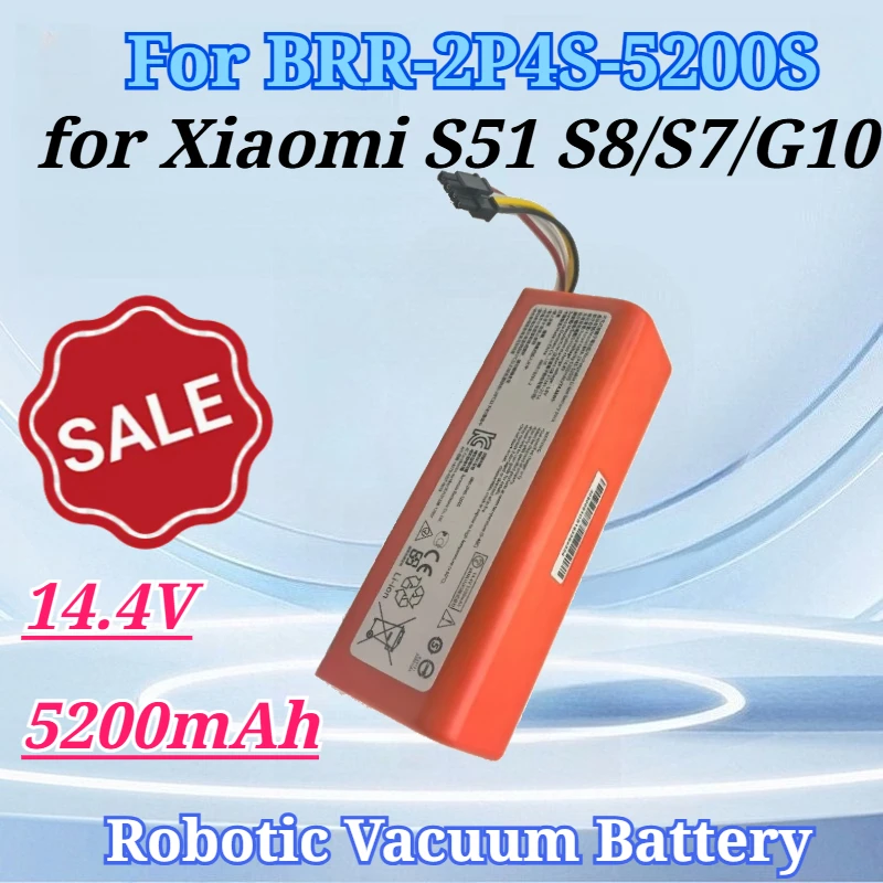 14.4V 5200mAh for BRR-2P4S-5200S for Xiaomi Roborock Cleaner S50 S51 S8/S7/G10 High Quality Large Capacity Rechargeable Battery
14.4V 5200mAh for BRR-2P4S-5200S for Xiaomi Roborock Cleaner S50 S51 S8/S7/G10 High Quality Large Capacity Rechargeable Battery