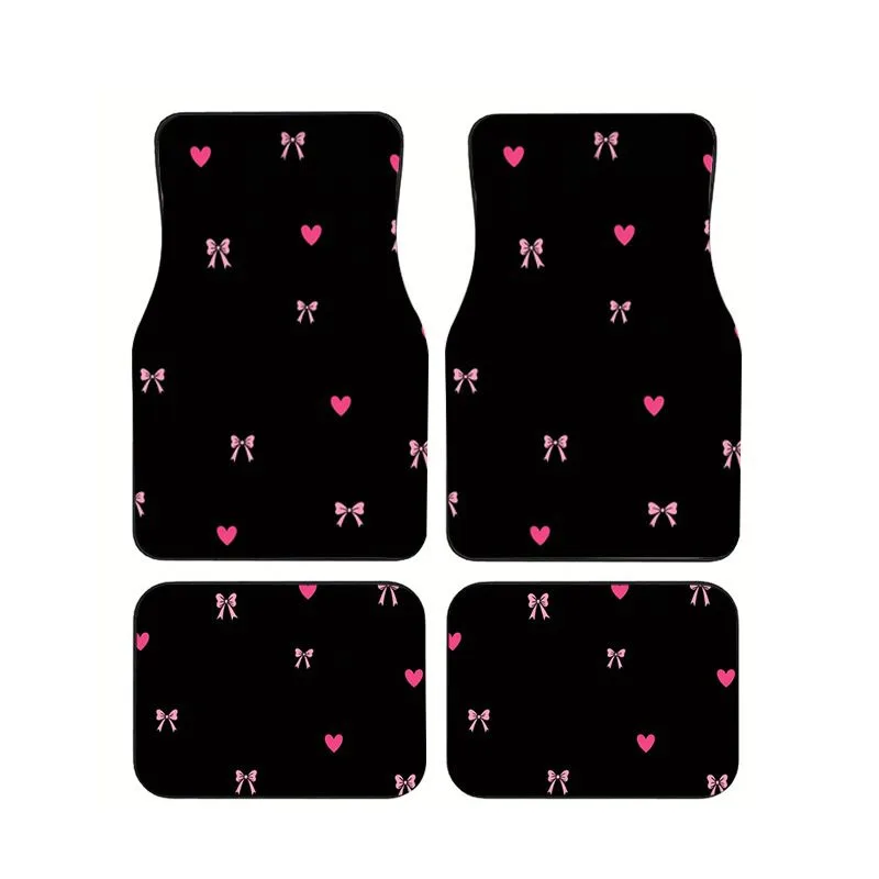 Black Pink Bow & Heart Car Floor Mats 4pcs Minimalist Sweet Style Universal Auto Foot Mats Non-slip & Anti-dirt Girly Car Carpet
Black Pink Bow & Heart Car Floor Mats 4pcs Minimalist Sweet Style Universal Auto Foot Mats Non-slip & Anti-dirt Girly Car Carpet
