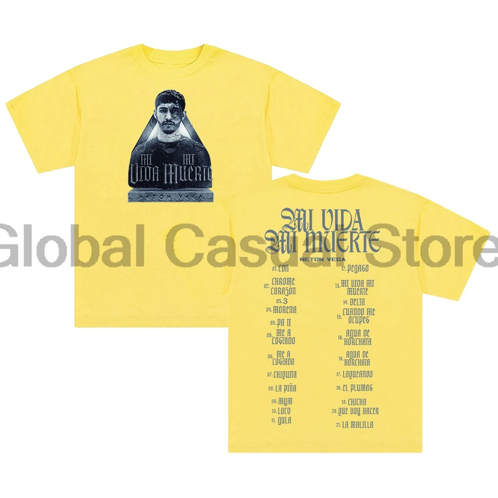Merch Neton Vega Mi Vida Mi Muerte Merch Футболка 2025 Tour Хлопковая футболка с круглым вырезом и короткими рукавами для женщин и мужчин Уличная одежда Топы
Merch Neton Vega Mi Vida Mi Muerte Merch Футболка 2025 Tour Хлопковая футболка с круглым вырезом и короткими рукавами для женщин и мужчин Уличная одежда Топы