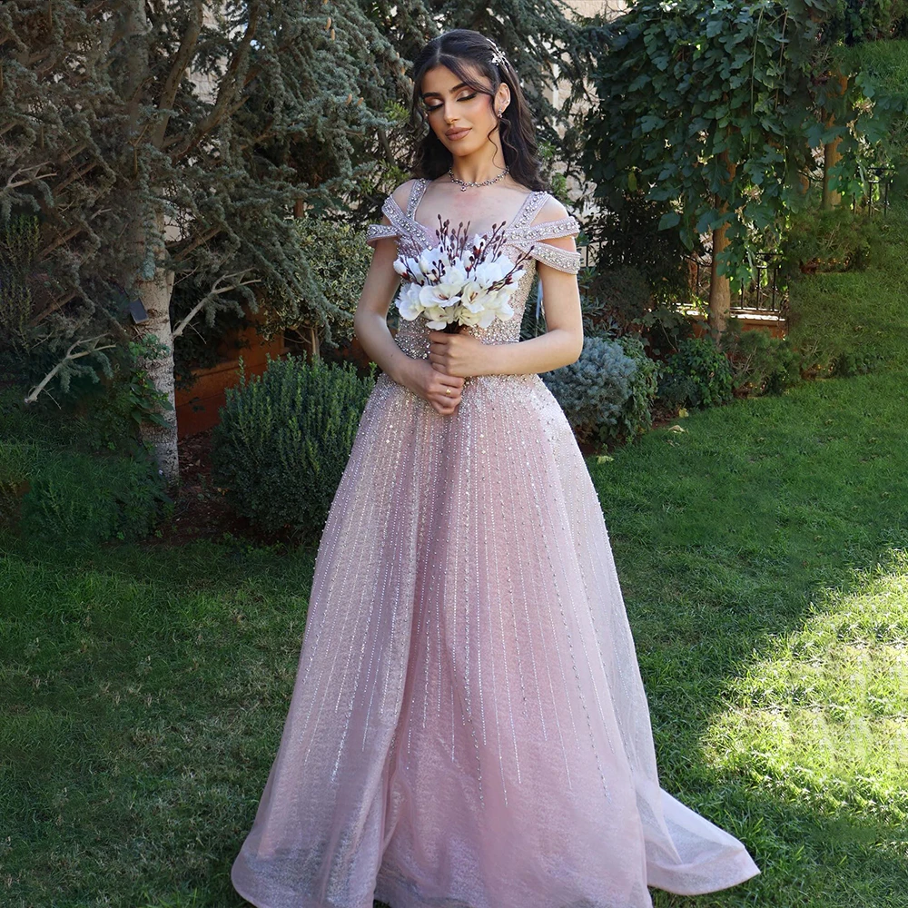 Luxury Wedding Dresses Square Collar Sleeveless Pink Bride Dress for Women Beading Tulle Bridal Gown Customized robes de soirée
Luxury Wedding Dresses Square Collar Sleeveless Pink Bride Dress for Women Beading Tulle Bridal Gown Customized robes de soirée
