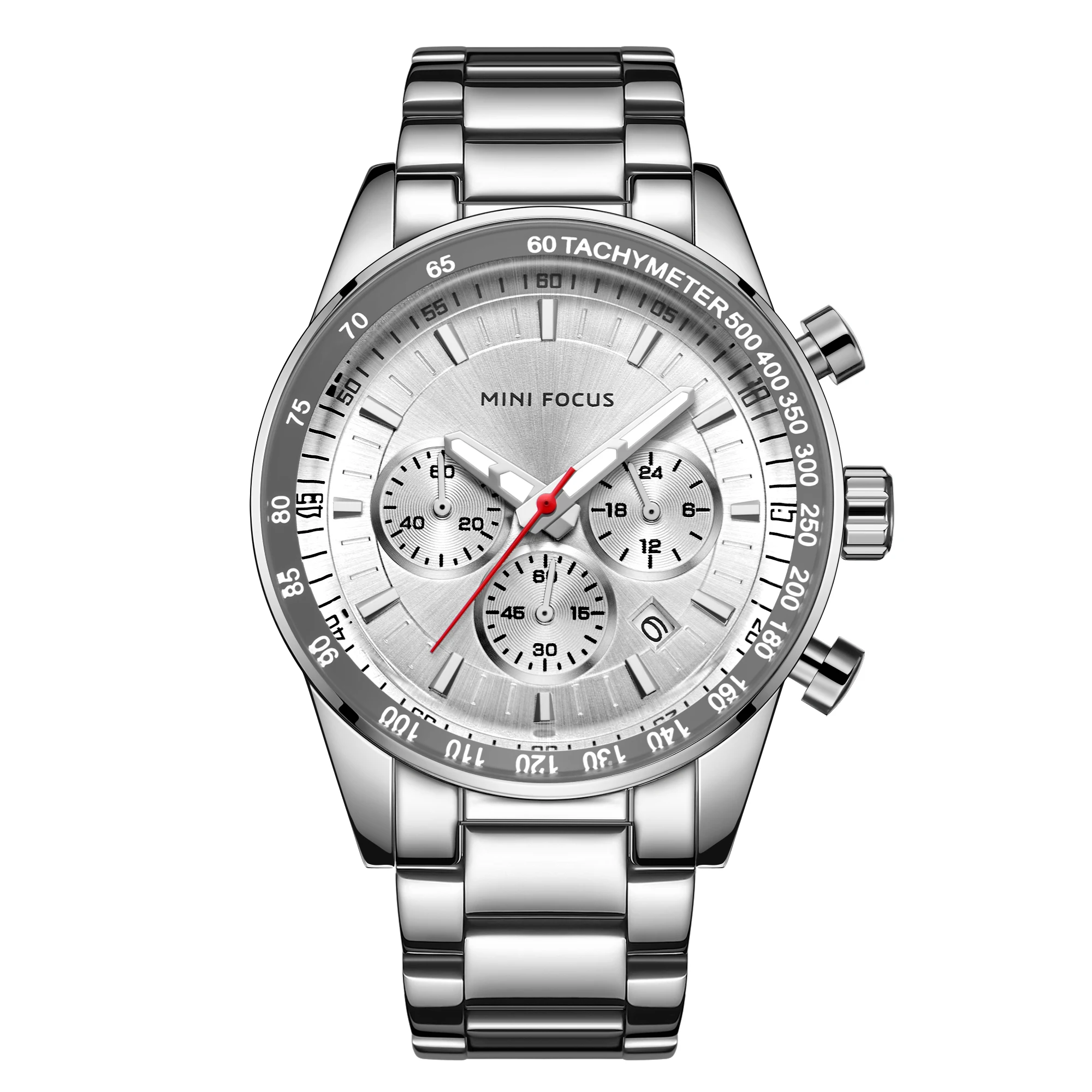 Mini Focus MF0187G Classic Watch Waterproof Luminous Handrons Chograph Silver Stainless Steel Band Luxury Men Quartz Watches
Mini Focus MF0187G Classic Watch Waterproof Luminous Handrons Chograph Silver Stainless Steel Band Luxury Men Quartz Watches