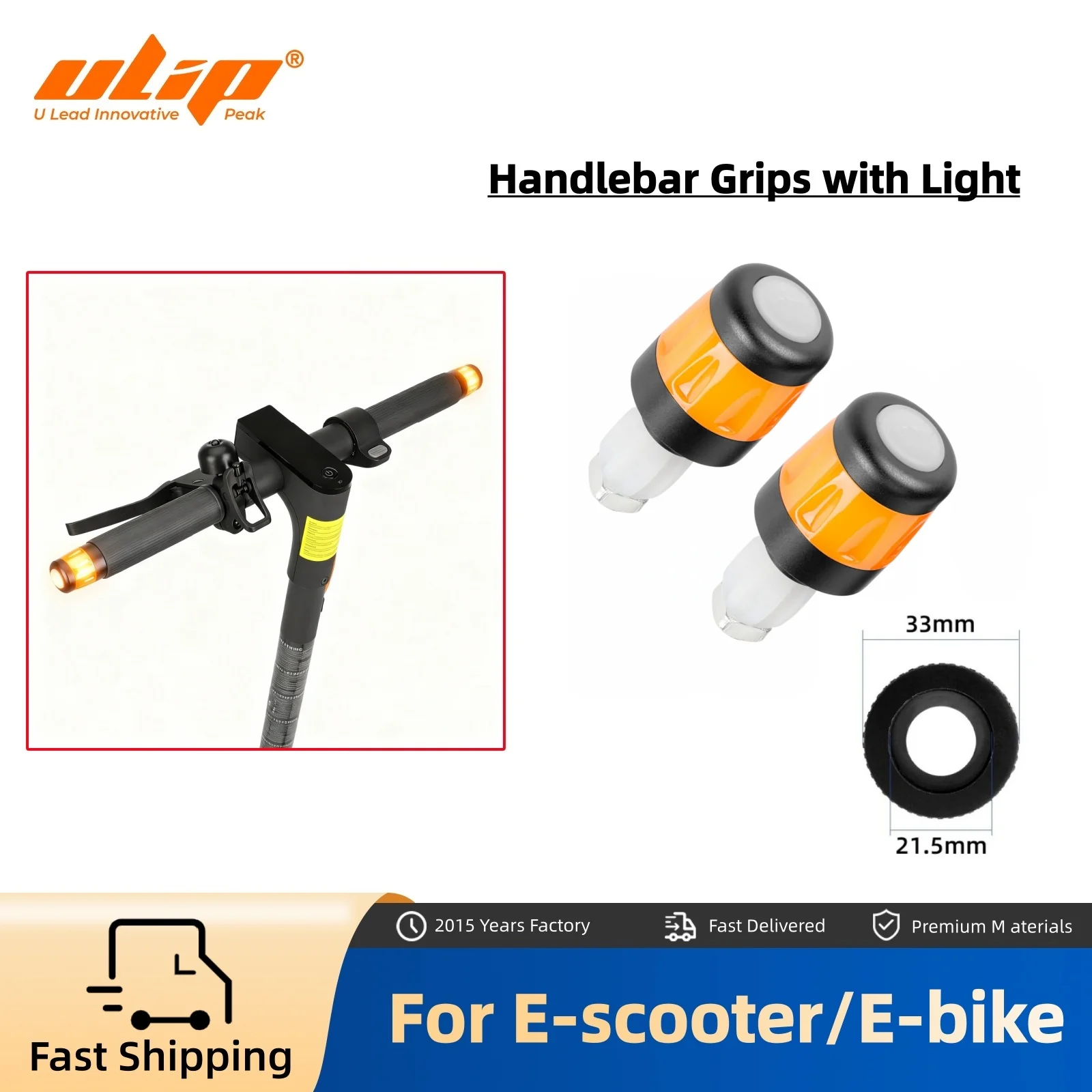 Ulip Universal Smart Handle Grips with Warning Light for Electric Scooter Bicycle E-bike Turn Signal Lights Replacement Parts
Ulip Universal Smart Handle Grips with Warning Light for Electric Scooter Bicycle E-bike Turn Signal Lights Replacement Parts