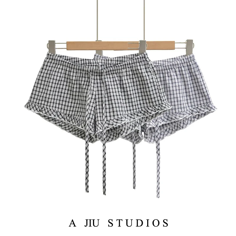 Американские спортивные штаны BM для женщин, повседневные домашние брюки с широкими штанинами, низкой талией, в клетку, с эластичным поясом и шнурком, летние, универсальные
Американские спортивные штаны BM для женщин, повседневные домашние брюки с широкими штанинами, низкой талией, в клетку, с эластичным поясом и шнурком, летние, универсальные