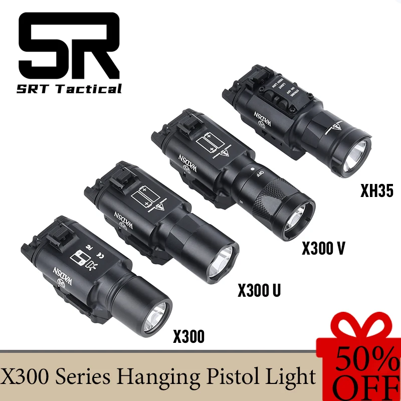 WADSN Airsoft X300 X300U XH35 X300V Metal Hanging Pistol Flashlight LED White Light Hunting Fit 20mm Rail
WADSN Airsoft X300 X300U XH35 X300V Metal Hanging Pistol Flashlight LED White Light Hunting Fit 20mm Rail