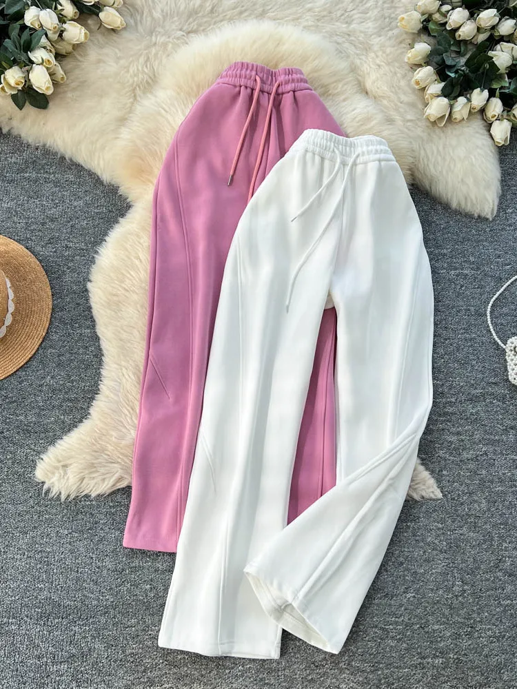 High Waist Knitted Fleece Women's Straight Leg Pants Elastic Waist Korean Style Belted Versatile Slimming Drapey Casual Loose...
High Waist Knitted Fleece Women's Straight Leg Pants Elastic Waist Korean Style Belted Versatile Slimming Drapey Casual Loose...