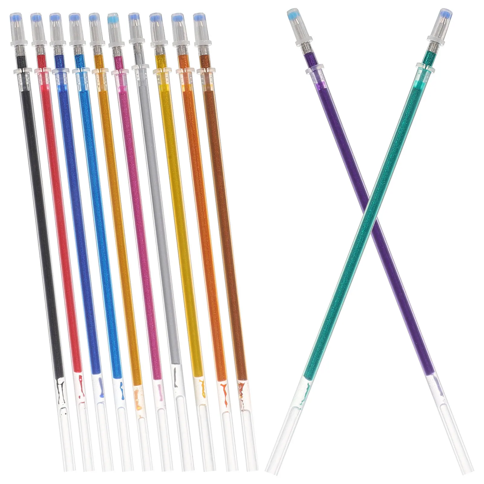 12Pcs Glitter Pen Refill Replacements Office Gel Pen Refills Smooth Writing Supplies for Work Study Colour Pens Set
12Pcs Glitter Pen Refill Replacements Office Gel Pen Refills Smooth Writing Supplies for Work Study Colour Pens Set