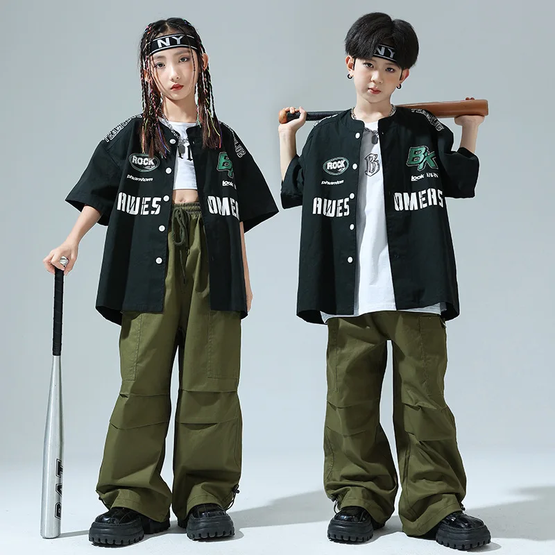 Girls Hip Hop Clothes Suit Jazz Street Dance Costume Black Short Sleeve Shirt Green Pants Sets Group Ballroom Dancewear Clothing
Girls Hip Hop Clothes Suit Jazz Street Dance Costume Black Short Sleeve Shirt Green Pants Sets Group Ballroom Dancewear Clothing