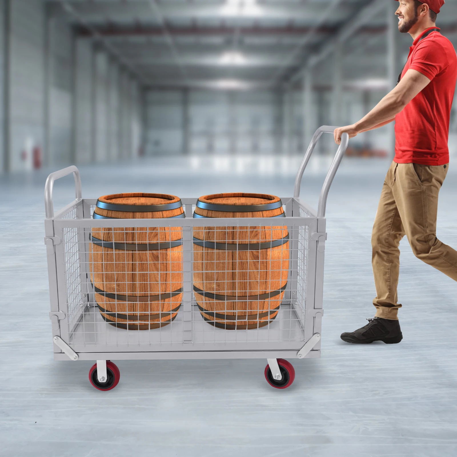 Multi-Functional Push Cart 100*60*94cm/39.4*23.6*37in Strong Structure Large Capacity Detachable Fence
Multi-Functional Push Cart 100*60*94cm/39.4*23.6*37in Strong Structure Large Capacity Detachable Fence