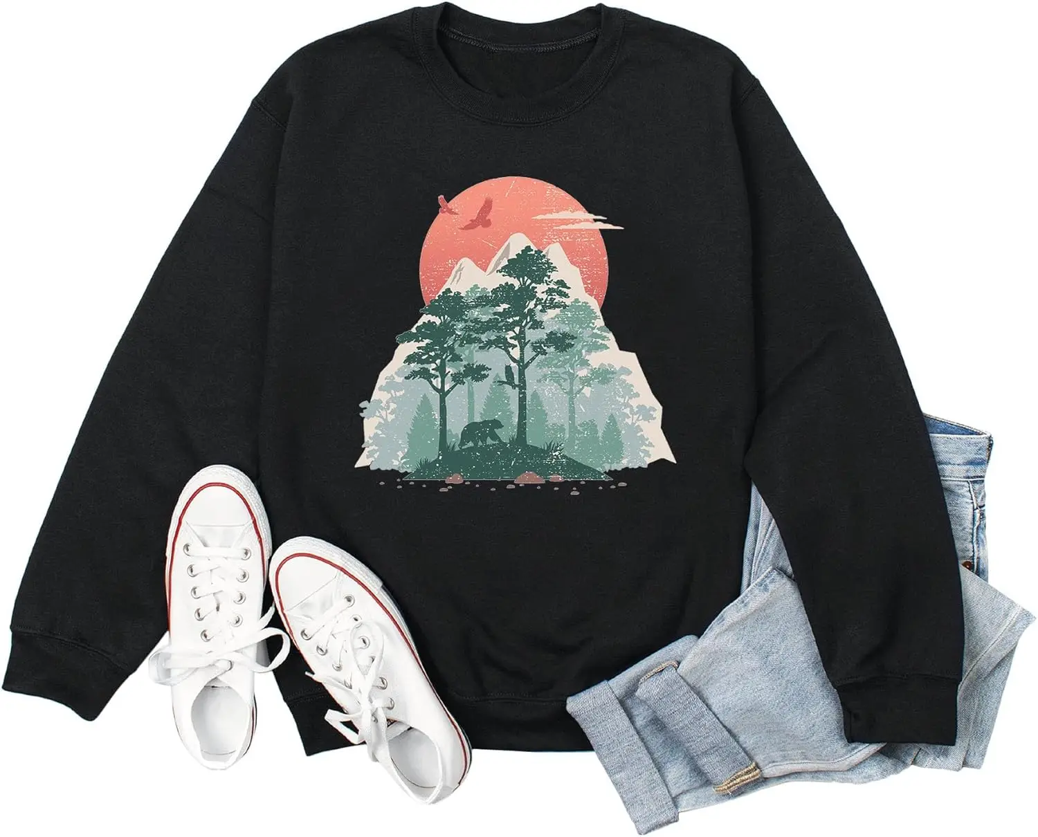 Женский свитшот для любителей походов, дикая природа, лес, графический, для путешествий, кемпинга, повседневный пуловер с длинными рукавами и круглым вырезом, топы
Женский свитшот для любителей походов, дикая природа, лес, графический, для путешествий, кемпинга, повседневный пуловер с длинными рукавами и круглым вырезом, топы