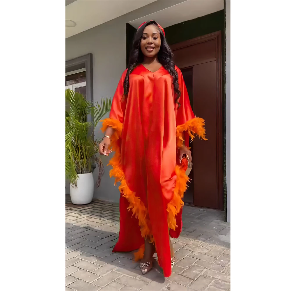 New Products Satin Feather Elegant and Pretty Women's Dresses Long Party Dress Woman Abaya African Dresses for Women Evening
New Products Satin Feather Elegant and Pretty Women's Dresses Long Party Dress Woman Abaya African Dresses for Women Evening