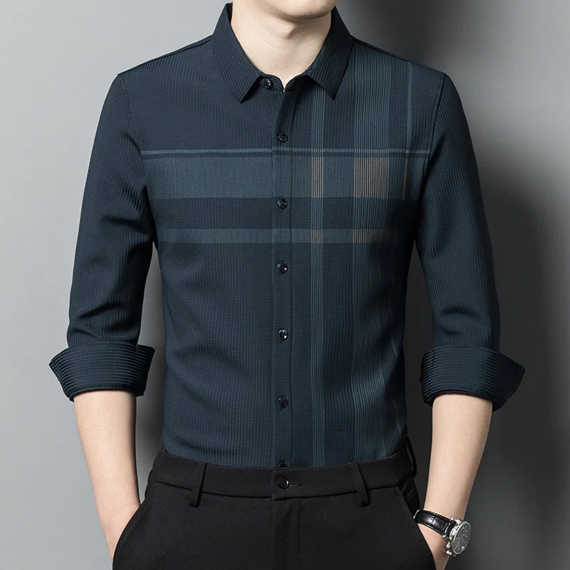 Top Grade Men Business Casual Classic Long Sleeve Shirts Spring New Korean Slim Fit Fashion Plaid Dress
Top Grade Men Business Casual Classic Long Sleeve Shirts Spring New Korean Slim Fit Fashion Plaid Dress