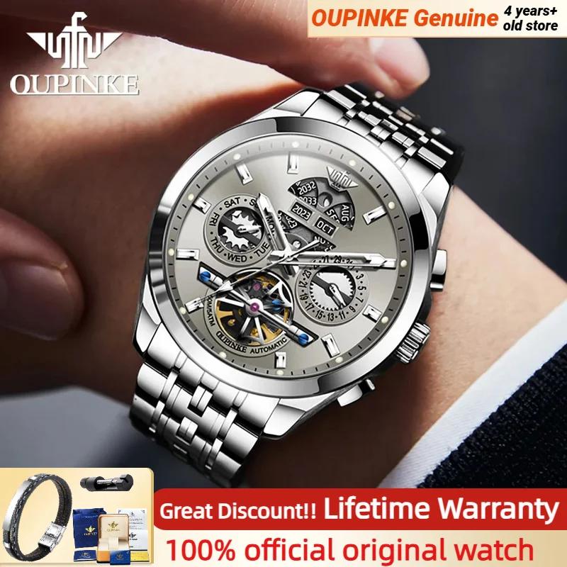 OUPINKE 3251 Automatic Mechanical Men's Watch Luxury Brand Chronograph Date Sapphire Mirror Man Wristwatch
OUPINKE 3251 Automatic Mechanical Men's Watch Luxury Brand Chronograph Date Sapphire Mirror Man Wristwatch