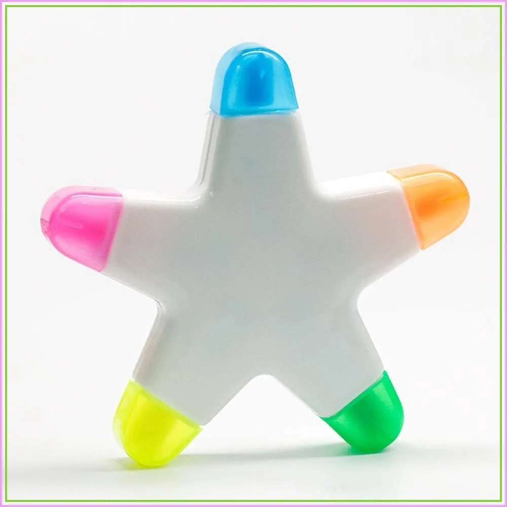 Creative Star Shape Brush Tip Highlighters, 5 Colors Fluorescent Pens for Journal, Planner, Note Taking, Coloring, Non-Toxic Watercolor
Creative Star Shape Brush Tip Highlighters, 5 Colors Fluorescent Pens for Journal, Planner, Note Taking, Coloring, Non-Toxic Watercolor