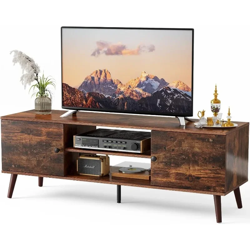 TV Stand for 55 60 inch TV, Entertainment Center with Storage Cabinet, Mid Century Modern Media Console Table, Adjustable Hinge
TV Stand for 55 60 inch TV, Entertainment Center with Storage Cabinet, Mid Century Modern Media Console Table, Adjustable Hinge