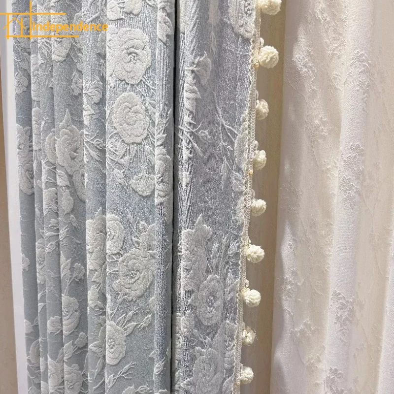 Blue Jacquard Thickened Blackout Chenille Curtains for Bedroom Living Room French Window Balcony Customized Finished Products
Blue Jacquard Thickened Blackout Chenille Curtains for Bedroom Living Room French Window Balcony Customized Finished Products