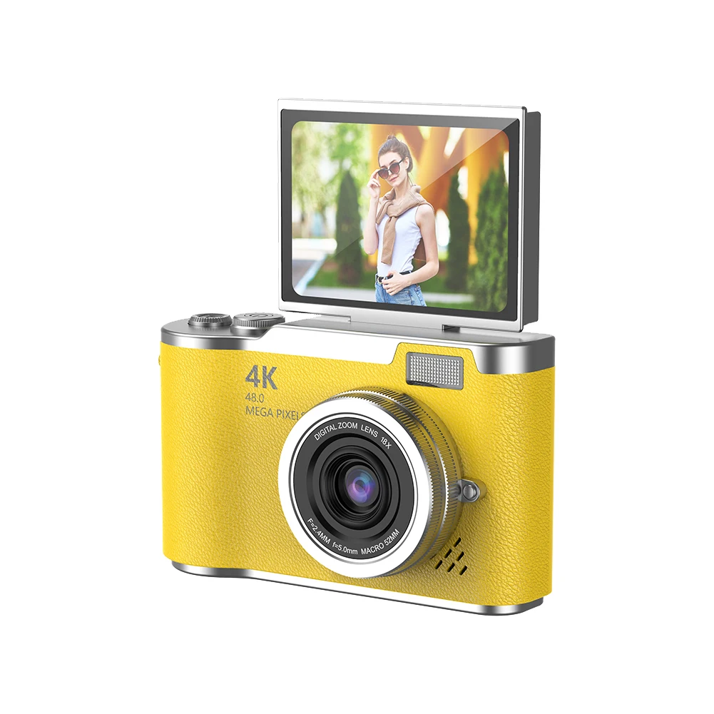 Цифровая камера 4K, 48 МП, портативная CCD-камера, видеокамера с 8-кратным зумом, видеорегистратор с откидным экраном 180 для подростков, взрослых, начинающих
Цифровая камера 4K, 48 МП, портативная CCD-камера, видеокамера с 8-кратным зумом, видеорегистратор с откидным экраном 180 для подростков, взрослых, начинающих