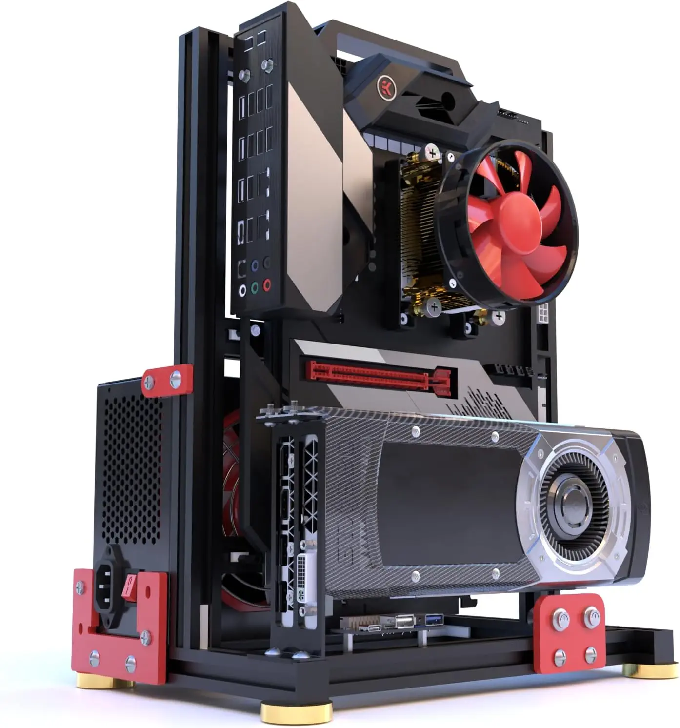 DIY Open Air PC Case Test Bench for ATX Motherboard, Support Water Cooling & Server