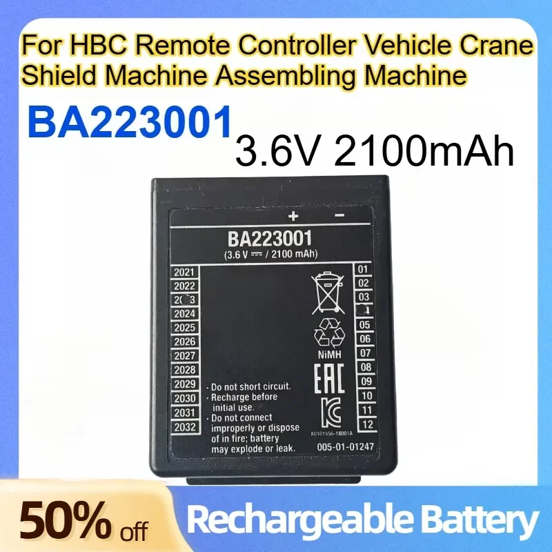 BA223001 Batteries 3.6V 2100mAh for HBC Remote Controller Vehicle Crane Shield Machine Assembling Machine Rechargeable
BA223001 Batteries 3.6V 2100mAh for HBC Remote Controller Vehicle Crane Shield Machine Assembling Machine Rechargeable