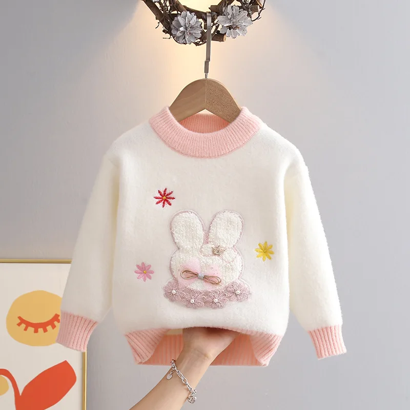 Girls Velvet Sweaters Spring Autumn Children Knitted Sweatshirts Clothes For Baby 1 To 6 Years Pullover Sweater Kids Cute Tops
Girls Velvet Sweaters Spring Autumn Children Knitted Sweatshirts Clothes For Baby 1 To 6 Years Pullover Sweater Kids Cute Tops
