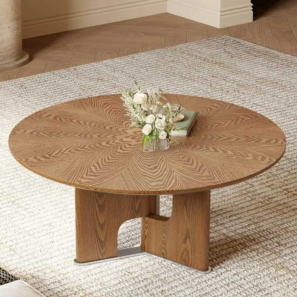 Rustic Ash Wood Veneer Round Coffee Table 31.5 Inch Small Living Room Wobble-Free Low Height 80cm Compact MDF Core Load 25kg
Rustic Ash Wood Veneer Round Coffee Table 31.5 Inch Small Living Room Wobble-Free Low Height 80cm Compact MDF Core Load 25kg