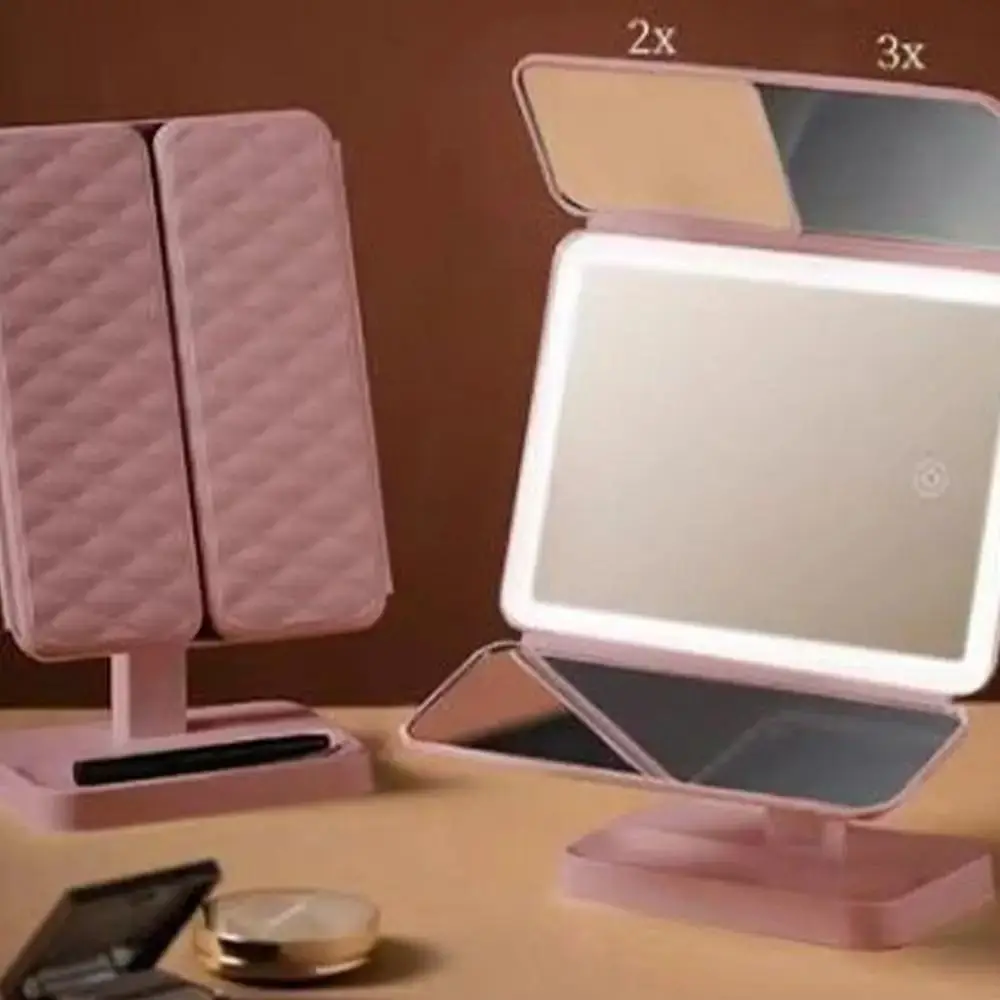 New LED Lights Makeup Table Mirrors Trifold Adjustable Vanity Mirrors Beauty Light Foldable Smart Mirrors
New LED Lights Makeup Table Mirrors Trifold Adjustable Vanity Mirrors Beauty Light Foldable Smart Mirrors