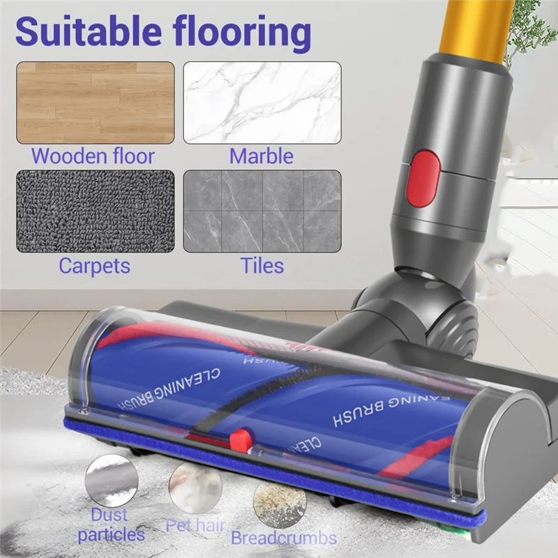 A86I-Upgrade Anti-Tangle Cleaner Head For Dyson V7 V8 V10 V11 V15 Vacuum Attachments With Green LED Dust Light For Carpets
A86I-Upgrade Anti-Tangle Cleaner Head For Dyson V7 V8 V10 V11 V15 Vacuum Attachments With Green LED Dust Light For Carpets