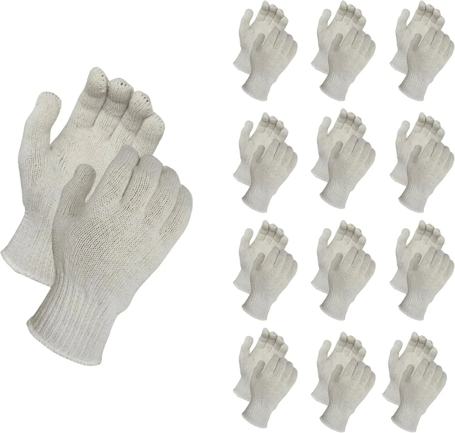 Natural White String Knit Liner Safety Work Gloves, 12 Pairs Large, Cotton Polyester Knit for Men
Natural White String Knit Liner Safety Work Gloves, 12 Pairs Large, Cotton Polyester Knit for Men