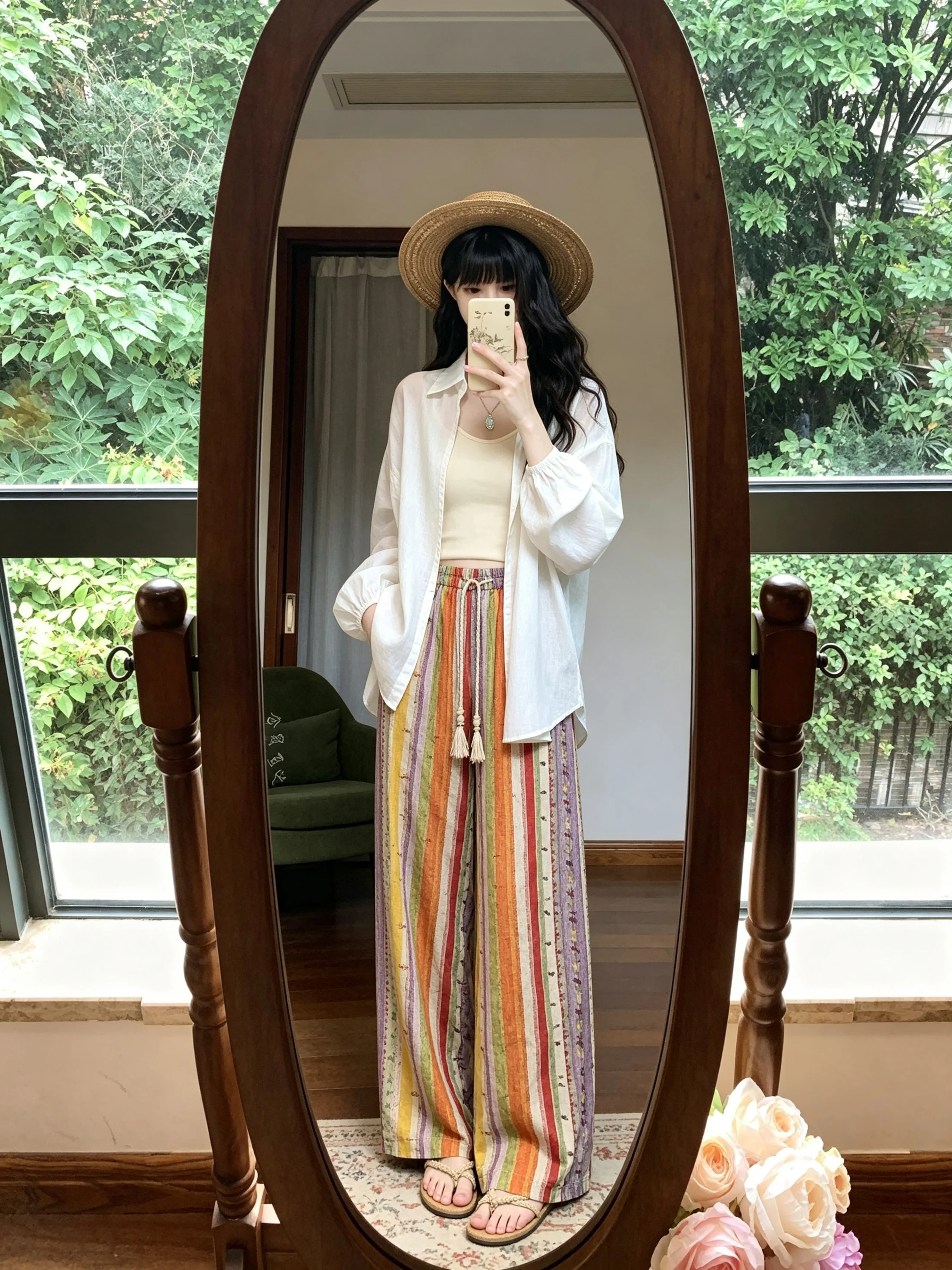 Bohemian Ice Silk Casual Thin Summer Pants Women's Wide Leg Leisure Beach Walking Pants High Waist Straight Leg Pants
Bohemian Ice Silk Casual Thin Summer Pants Women's Wide Leg Leisure Beach Walking Pants High Waist Straight Leg Pants