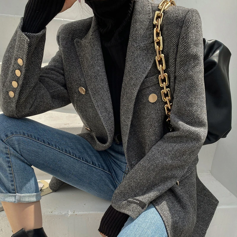 MEXZT Vintage Wool Blends Coat Women Elegant Double Breasted Woolen Jacket Korean Commute Outerwears Winter Long Sleeve Overcoat
MEXZT Vintage Wool Blends Coat Women Elegant Double Breasted Woolen Jacket Korean Commute Outerwears Winter Long Sleeve Overcoat