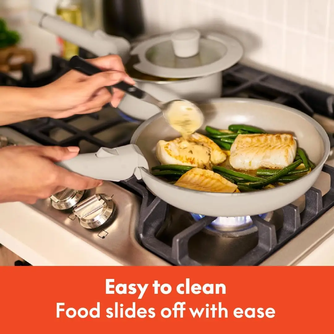 8 Piece Cookware Set Kitchenware Ceramic Nonstick Coating Removable Handles Dishwasher All Stovetops Compatible Silicone Rims
8 Piece Cookware Set Kitchenware Ceramic Nonstick Coating Removable Handles Dishwasher All Stovetops Compatible Silicone Rims