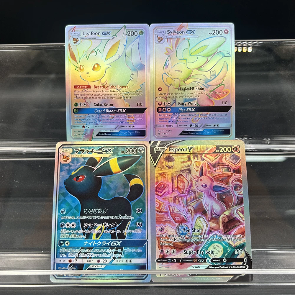 Коллекционная карта DIY Anime Proxy PTCG: Серия Eevee (Leafeon, Sylveon, Espeon, Umbreon) GX 157/158, самодельная, одиночная
Коллекционная карта DIY Anime Proxy PTCG: Серия Eevee (Leafeon, Sylveon, Espeon, Umbreon) GX 157/158, самодельная, одиночная