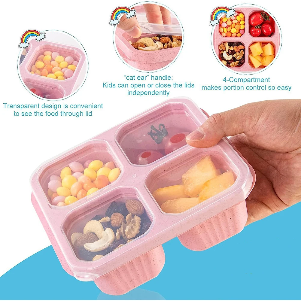 3pcs Snack Box Dried Fruit Case Reusable 4 Compartments Pink Beige Blue Transparent Lid Food Storage Home Party
3pcs Snack Box Dried Fruit Case Reusable 4 Compartments Pink Beige Blue Transparent Lid Food Storage Home Party