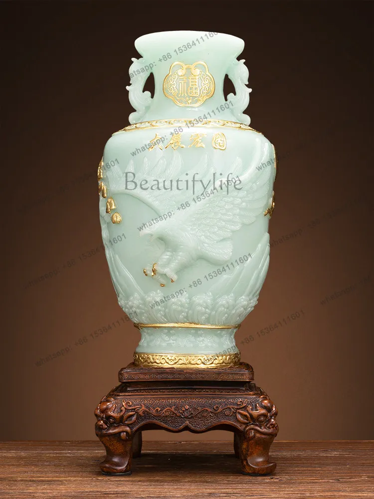 Jade vase ornaments a pair of Chinese high-end wine cabinet decoration housewarming gifts
Jade vase ornaments a pair of Chinese high-end wine cabinet decoration housewarming gifts
