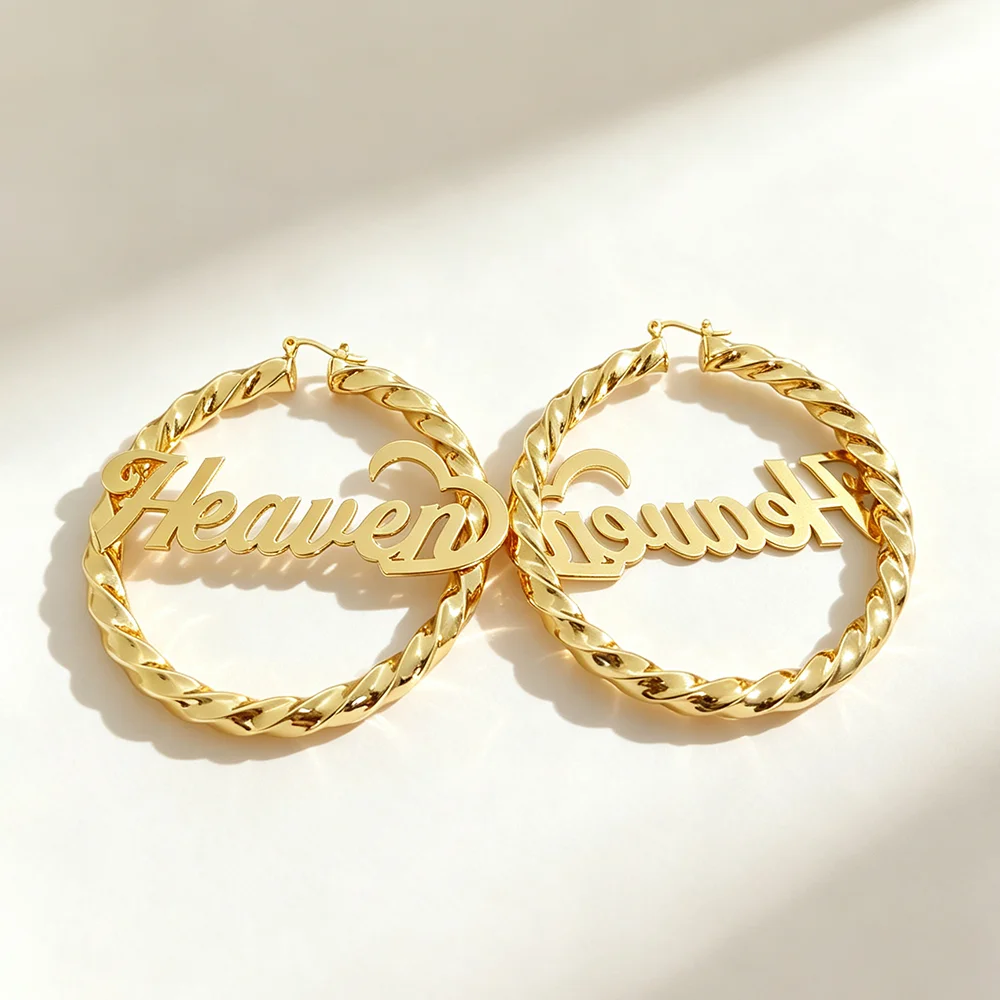 Custom Name Twisted Heart-Shaped Openwork Earrings | Custom Name Jewelry | Perfect for Women's Everyday and Party Wear
Custom Name Twisted Heart-Shaped Openwork Earrings | Custom Name Jewelry | Perfect for Women's Everyday and Party Wear