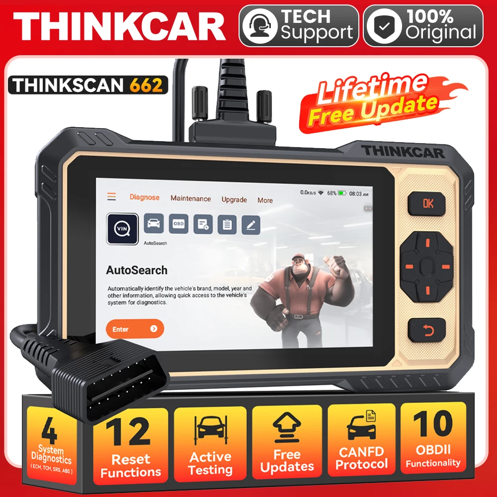 THINKSCAN 662 OBD2 Инструмент сканирования CAN FD, двунаправленный тест привода 4 диагностики системы 12, сброс автомобильного сканера, бесплатное обновление
THINKSCAN 662 OBD2 Инструмент сканирования CAN FD, двунаправленный тест привода 4 диагностики системы 12, сброс автомобильного сканера, бесплатное обновление