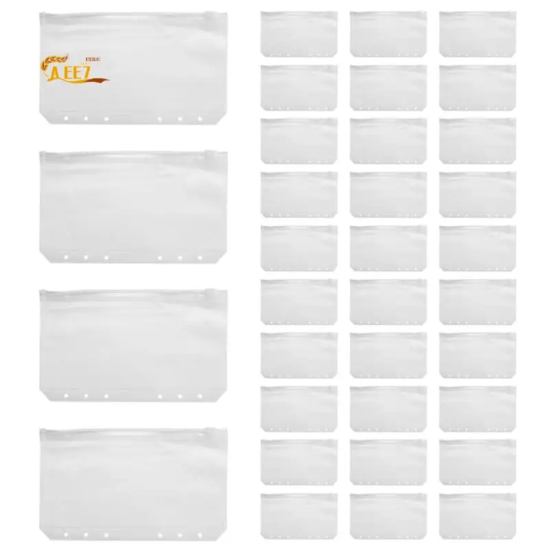 AEE7-34 PCS Binder Pockets A6 Size 6 Holes Zipper Binder Pouch Folders Clear Waterproof PVC Loose Leaf Bags For 6 Ring Binder
AEE7-34 PCS Binder Pockets A6 Size 6 Holes Zipper Binder Pouch Folders Clear Waterproof PVC Loose Leaf Bags For 6 Ring Binder